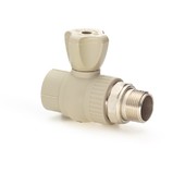 Кран шаровый PPR радиаторный прямой (в сером цвете)