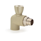 Кран шаровый PPR радиаторный угловой (в сером цвете)